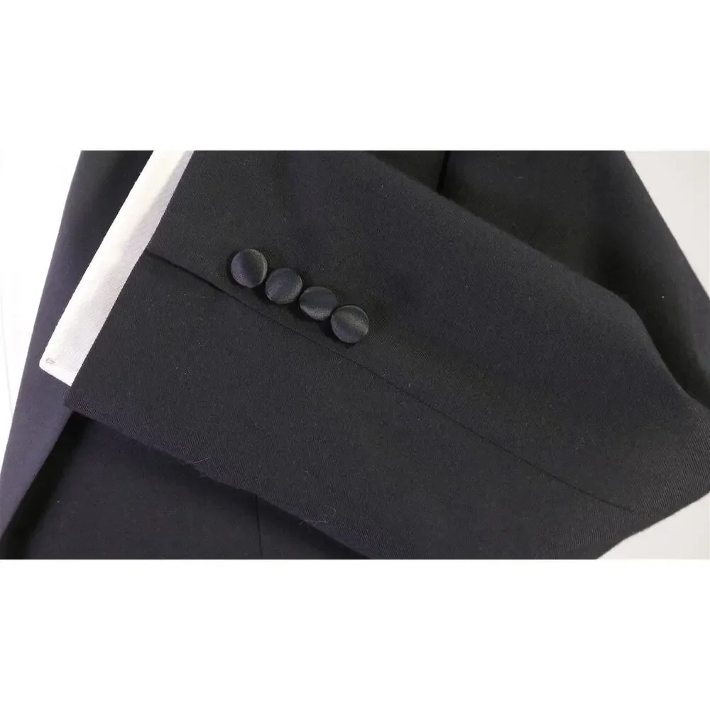 Jos A Bank Black 1-Btn Formal Tuxedo Wedding Slim Fit Suit 40S